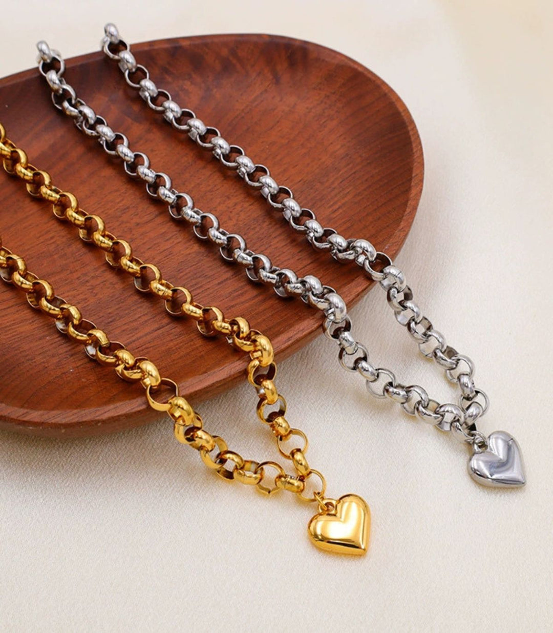 Collar Plata Cierre Corazón