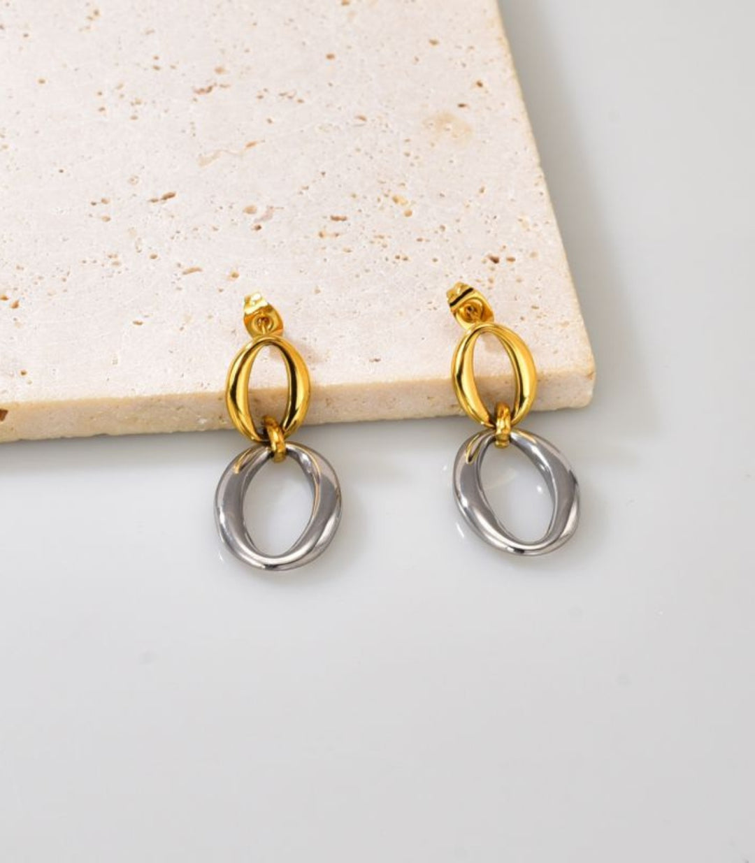 Aretes Oval Bicolor
