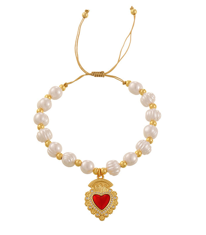 Brazalete Corazón con Perlas