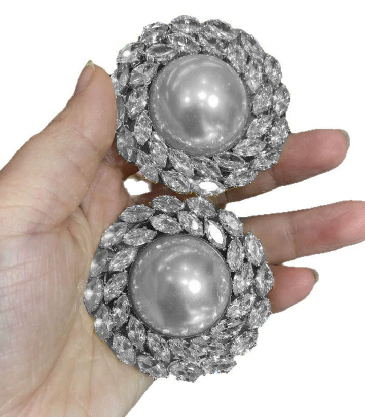 Aretes Maxi Round Pearl Stud