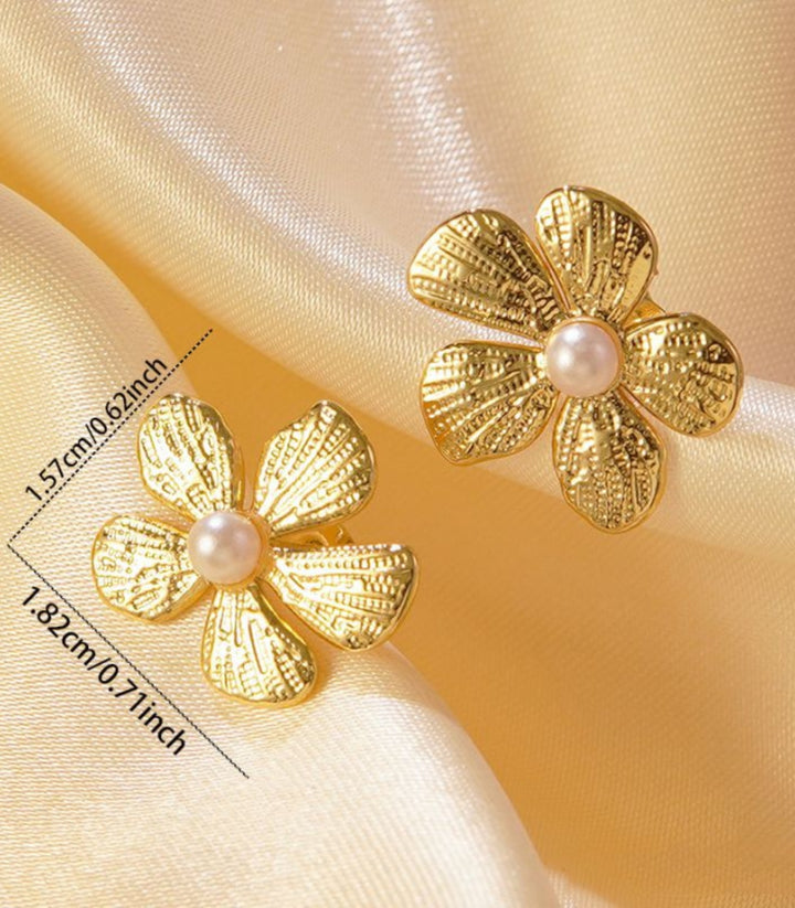 Aretes Flor con Perla