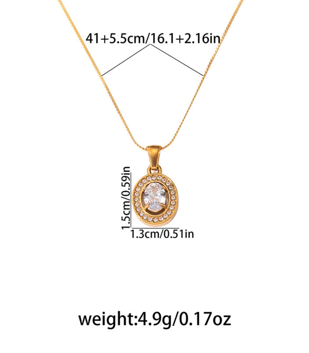 Collar Oval con Zirconias