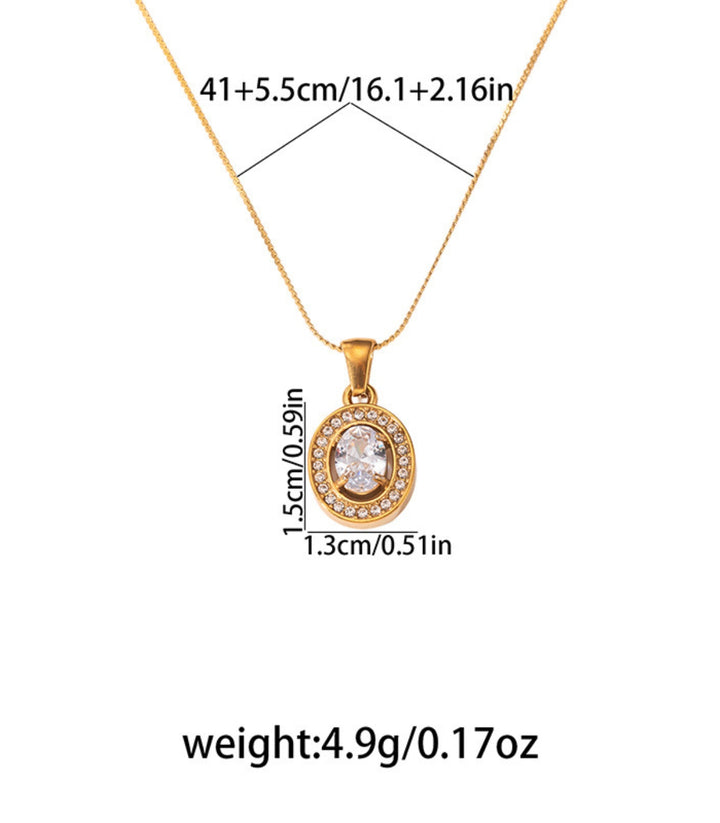 Collar Oval con Zirconias
