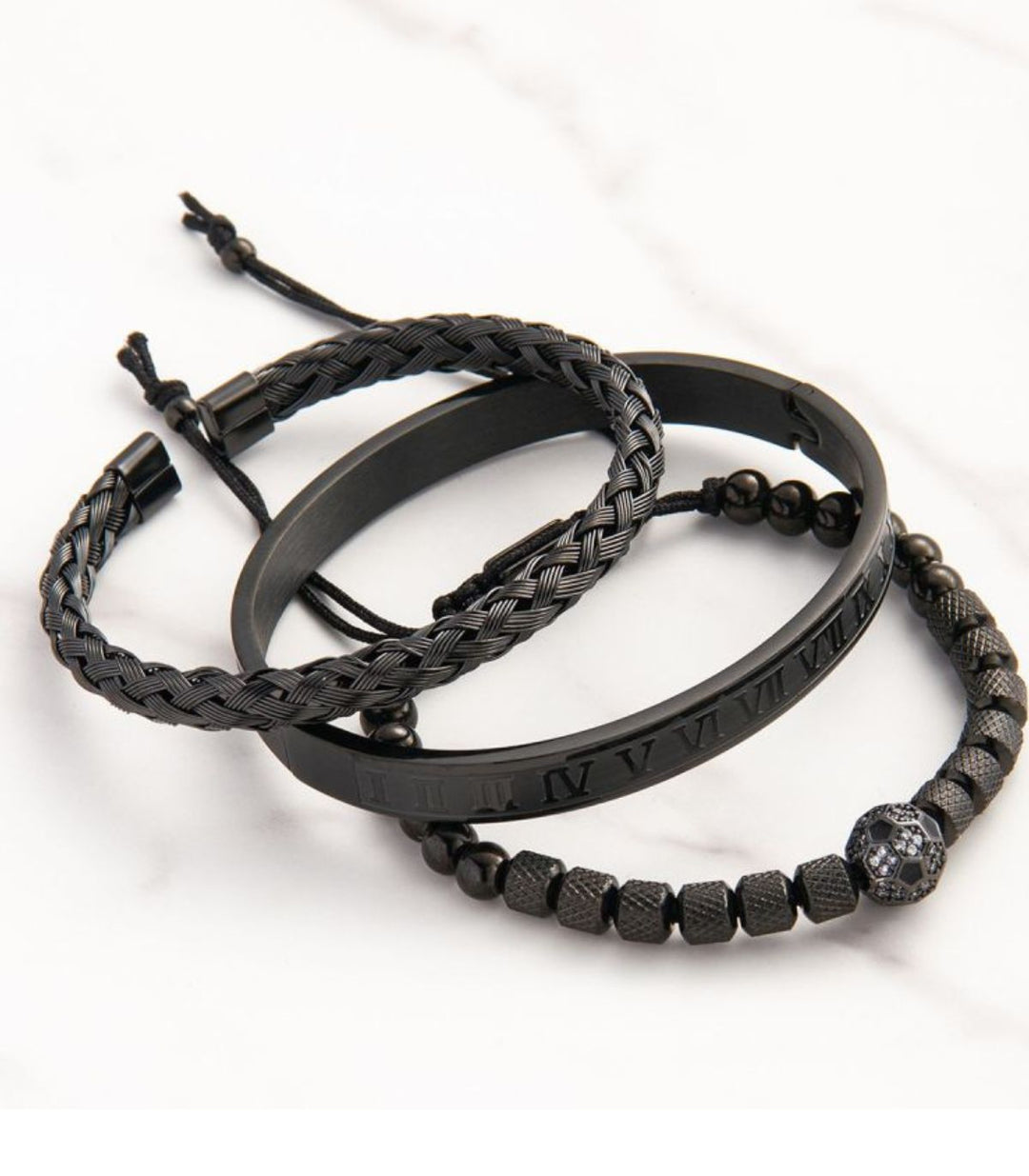 Brazalete black set beaded woven