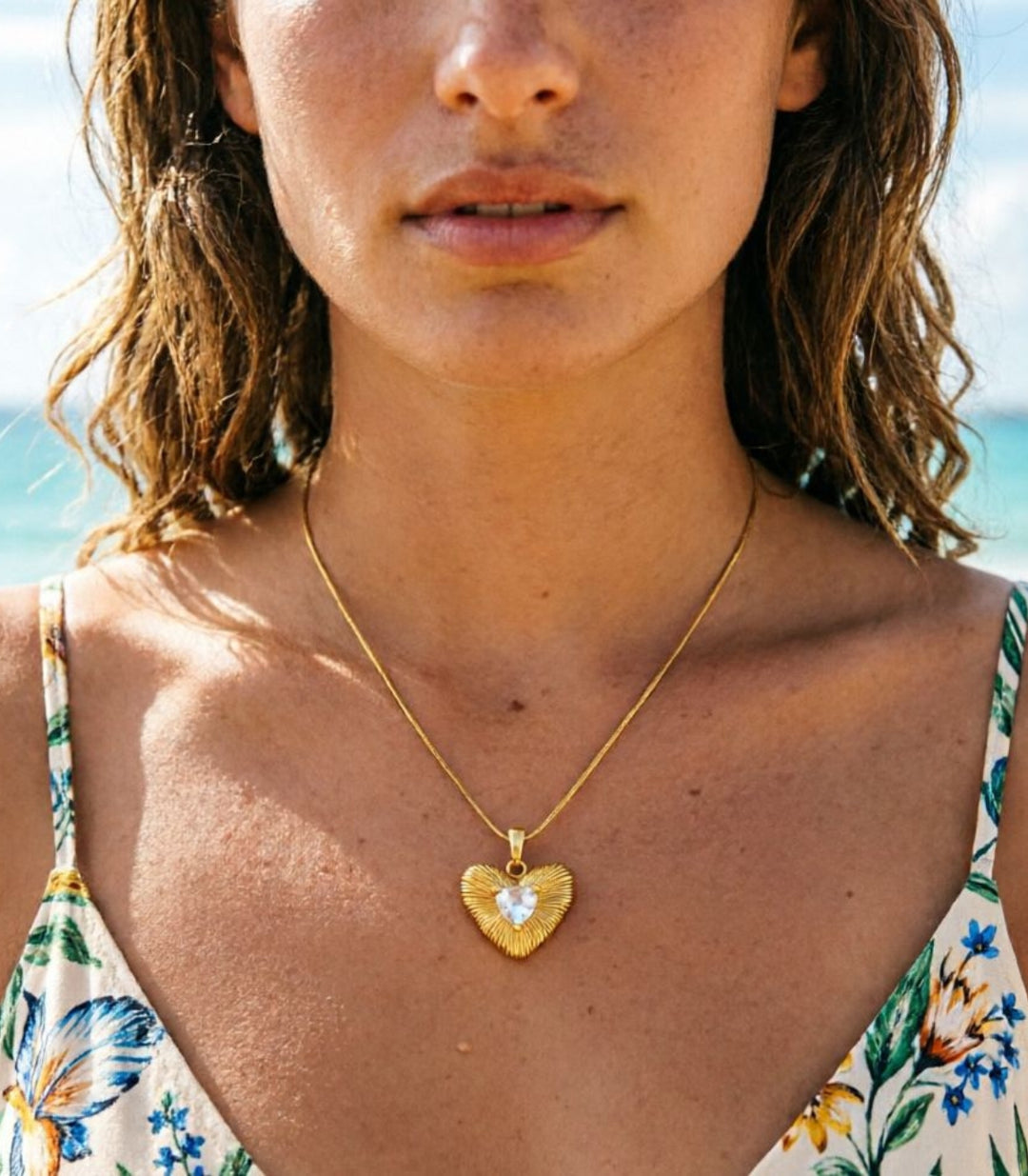 Collar Corazón Zirconia