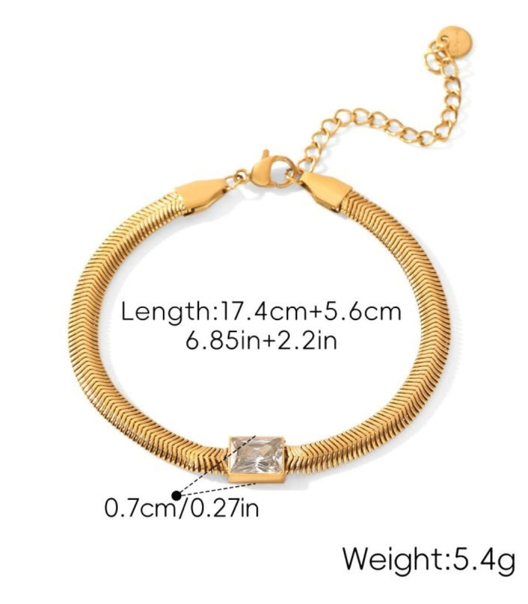 Brazalete Square Zircon Snake