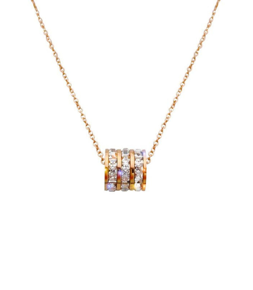 Collar Three Ringed Rose Gold Diamond