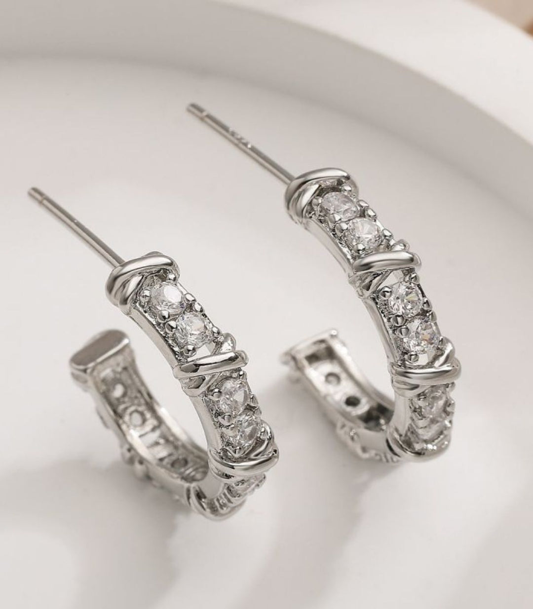 Aretes plata c con zirconias