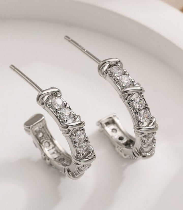 Aretes plata c con zirconias