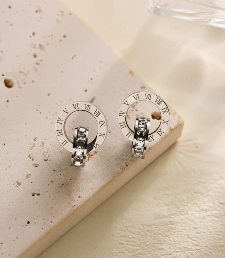Aretes Silver Diamond Roman