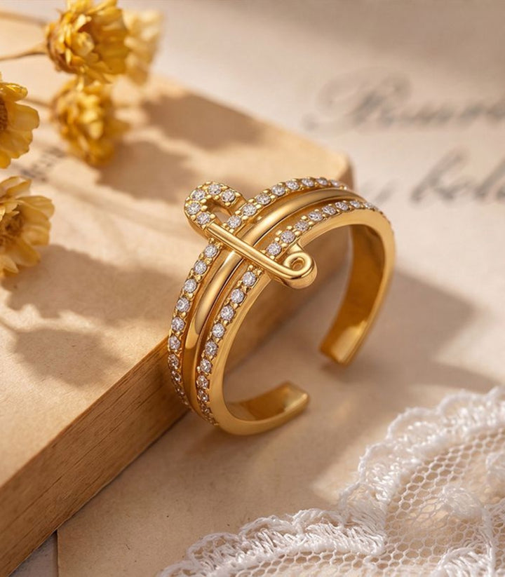 Anillo Pin con Zirconias