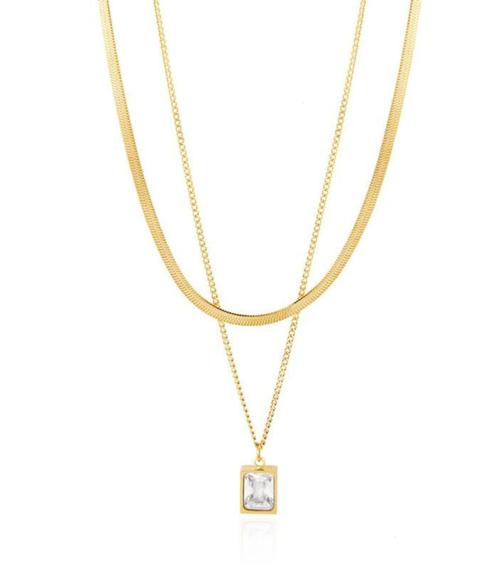 Collar White Diamond Square