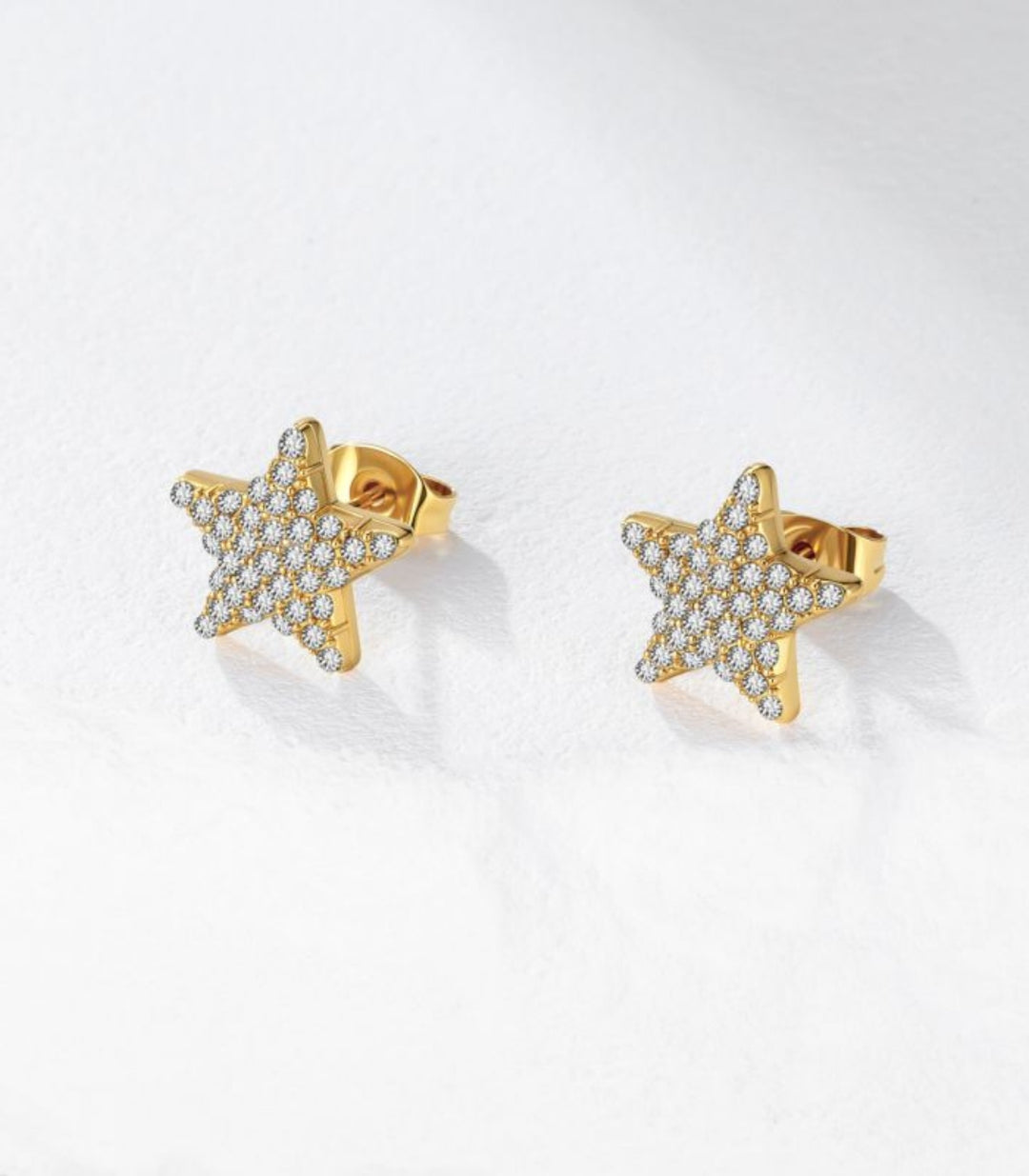 Aretes Gold Star Zirconia