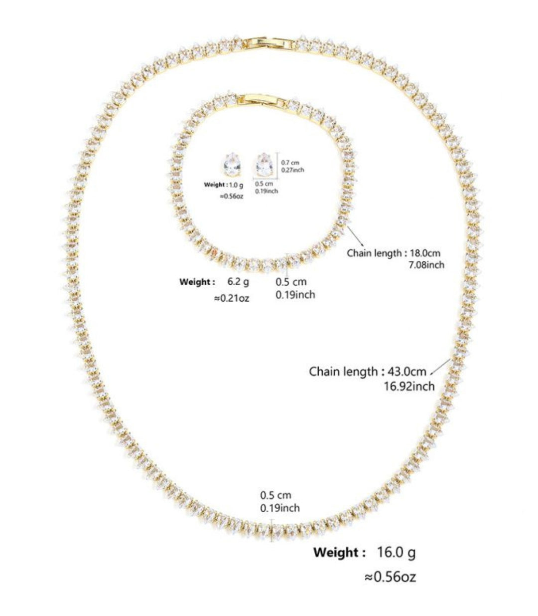 Collar Set 4 Pzs Elegant Zircon