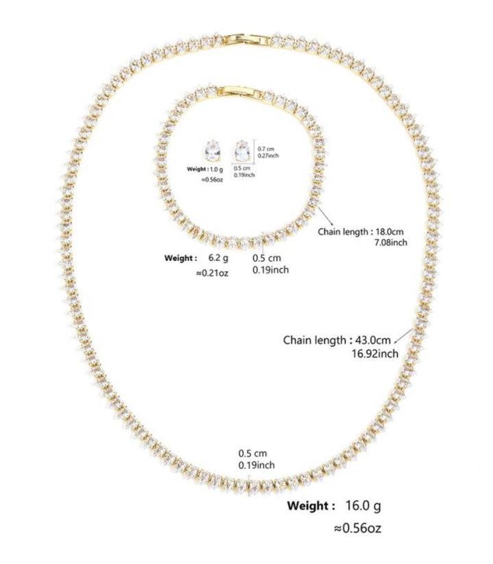 Collar Set 4 Pzs Elegant Zircon
