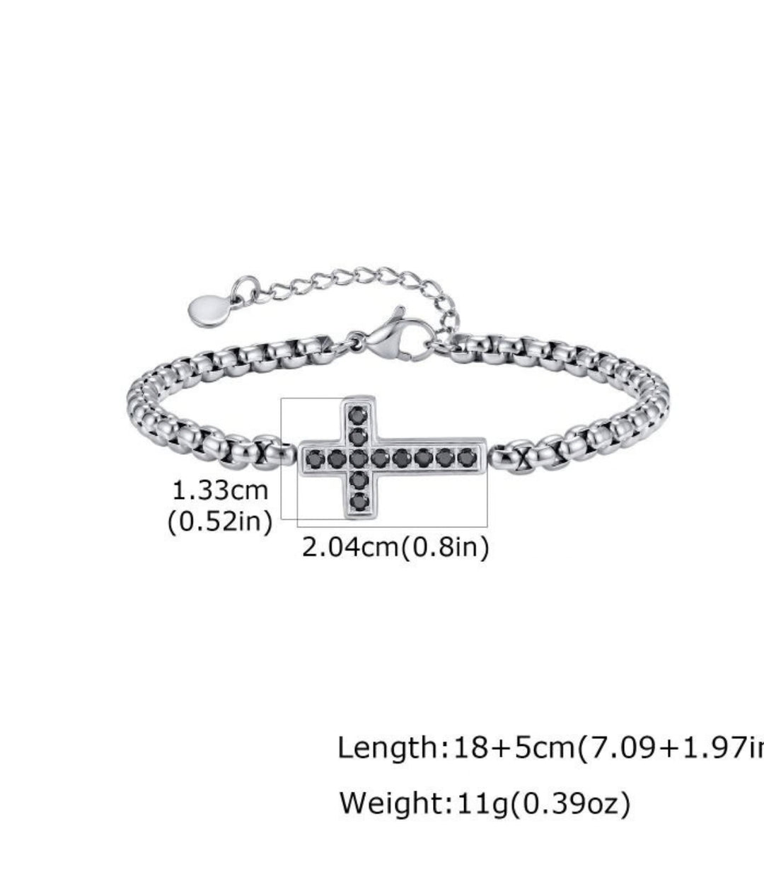 Brazalete Silver Zircon Cross