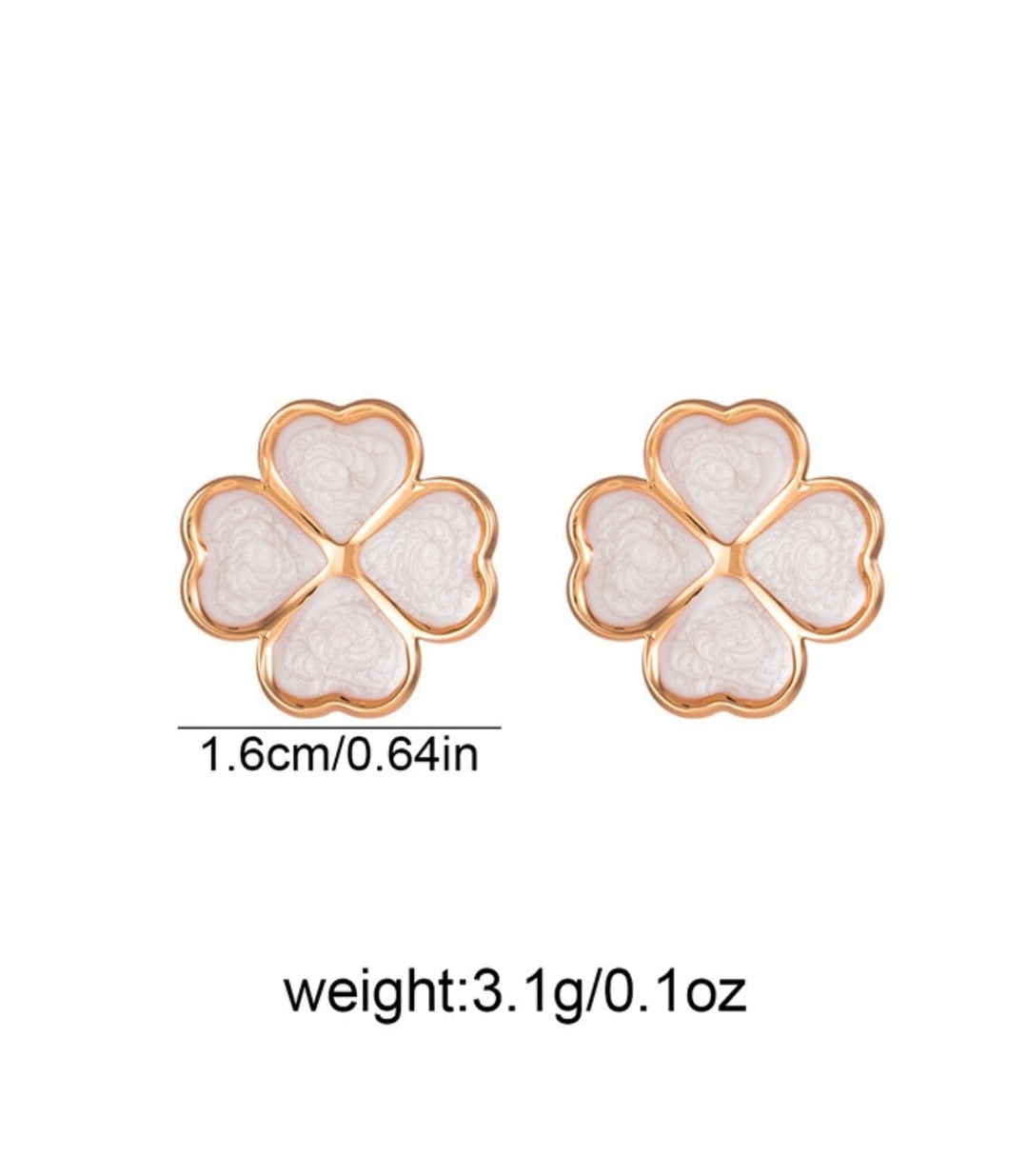 Aretes Clover Blanco