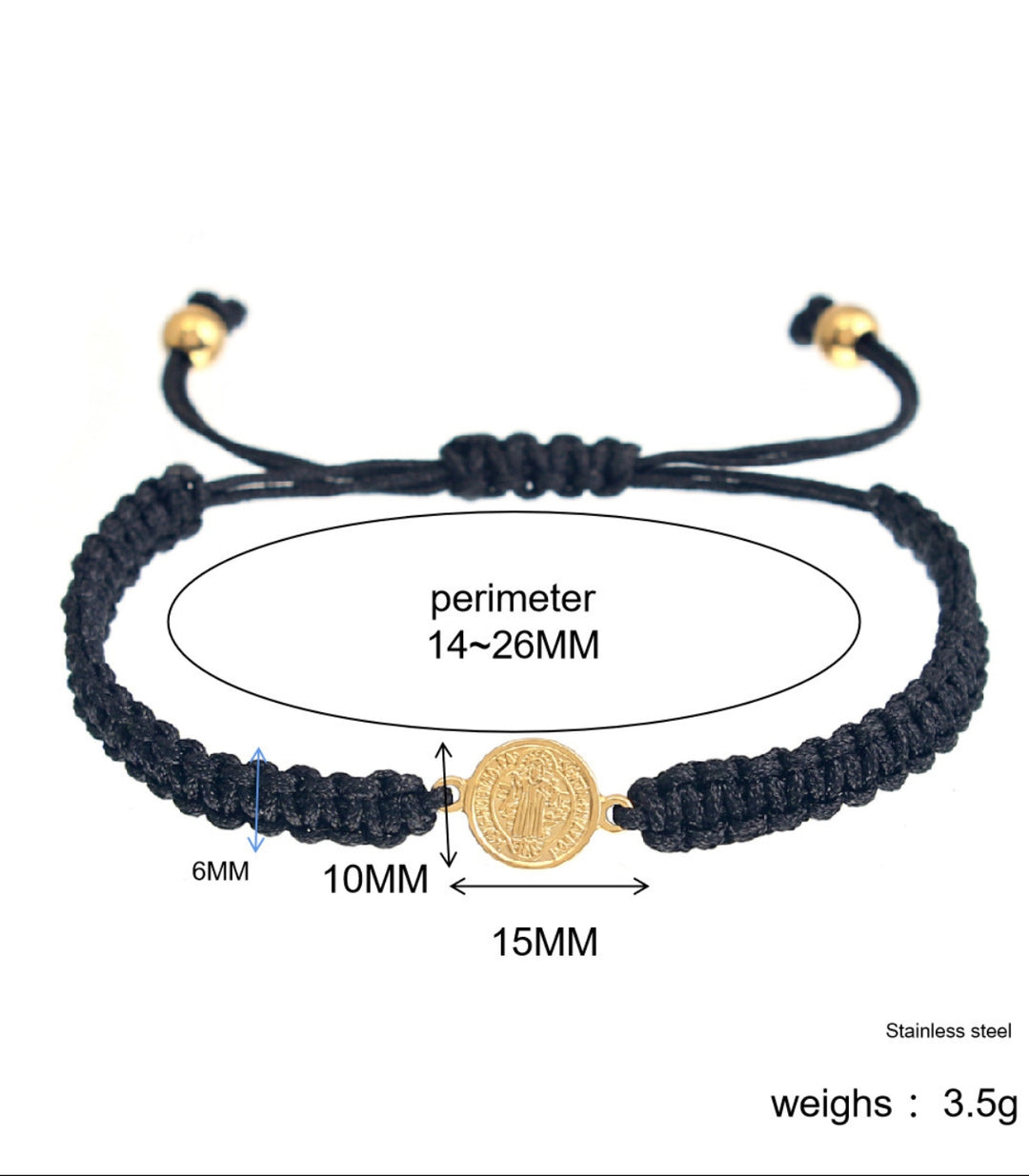 Brazalete negro tejido san benito