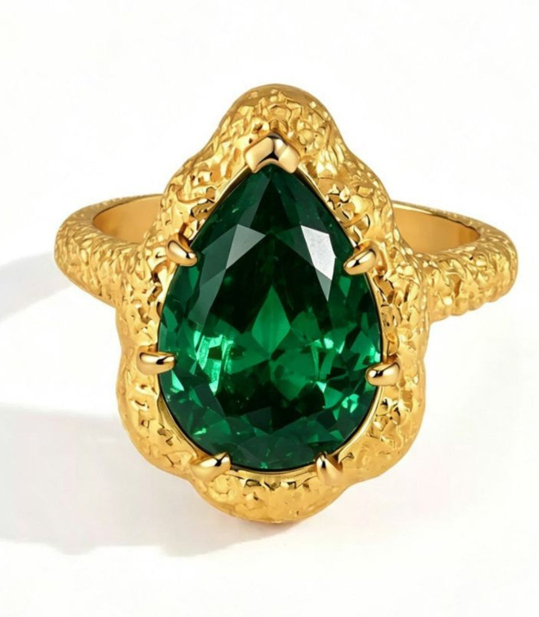 Anillo Green Zircon Teardrop #8