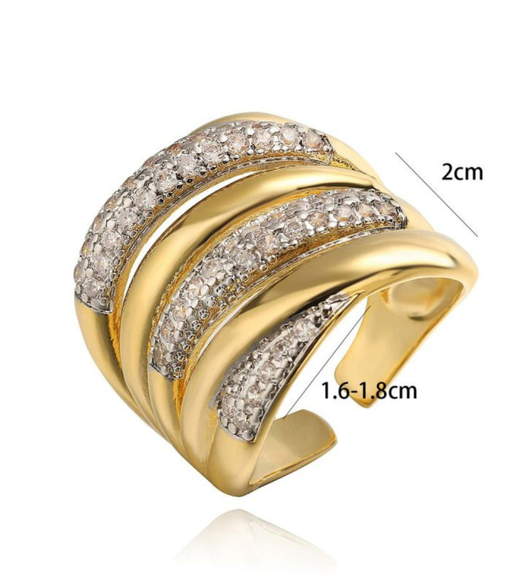 Anillo Geometric With Zirconium