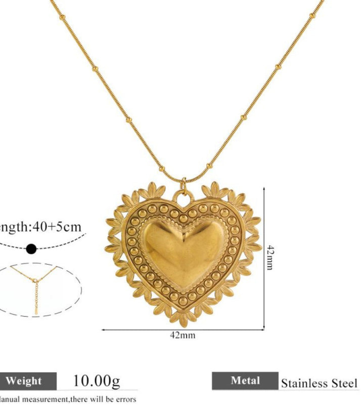 Collar Corazón con Borde
