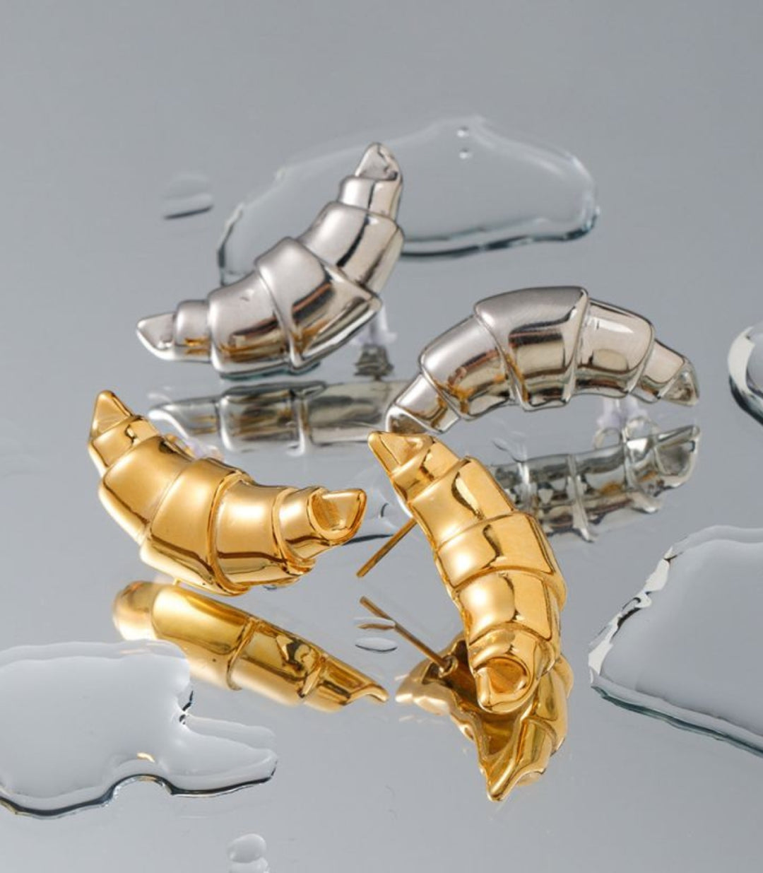 Aretes plata croissant
