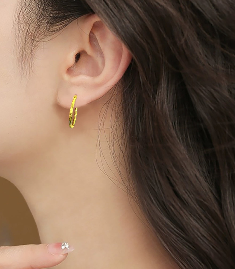 Aretes gold S925 twisted circle
