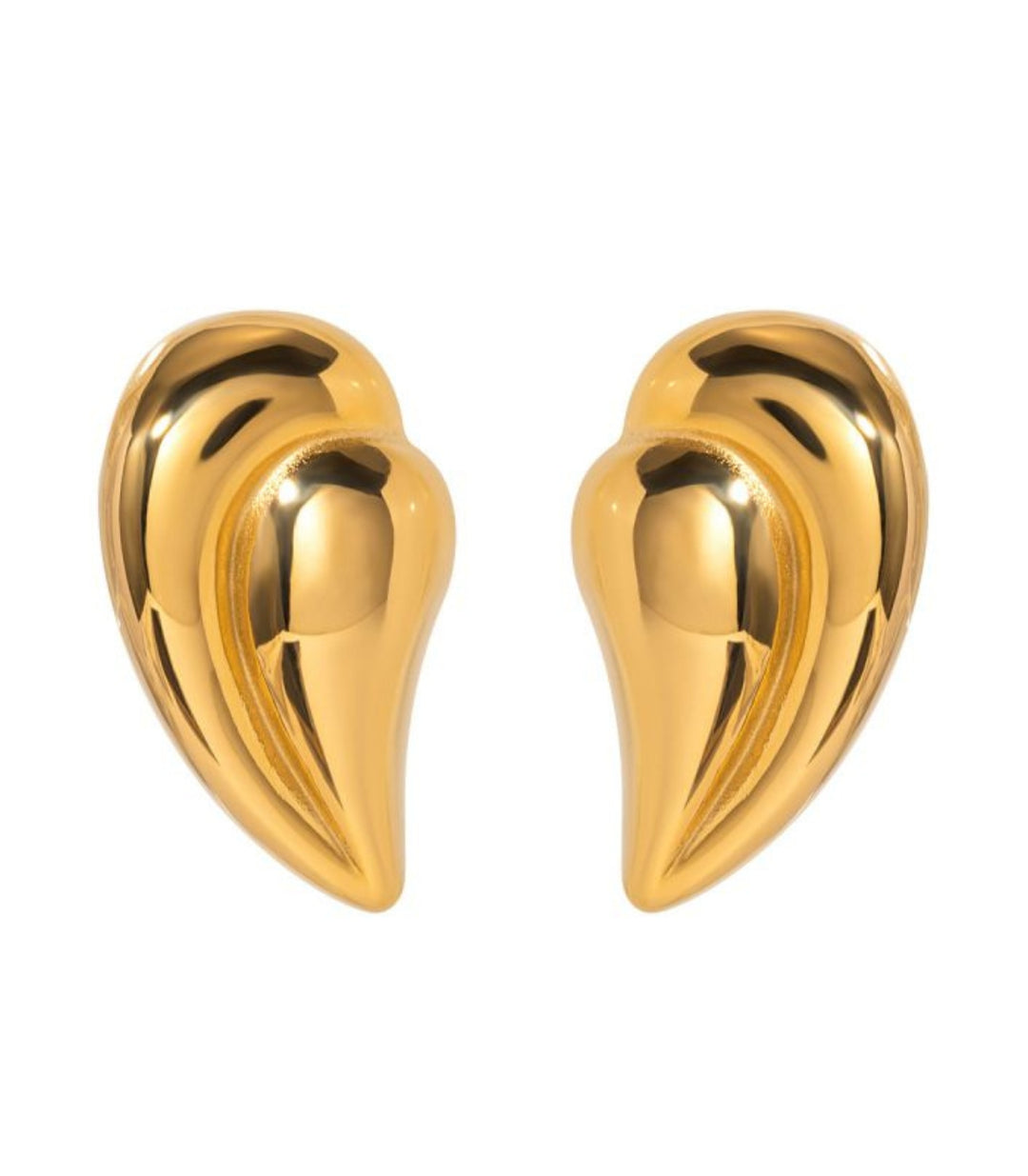 Aretes gold stitched love
