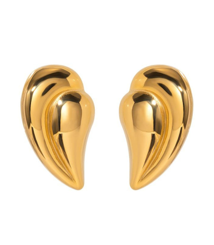Aretes gold stitched love