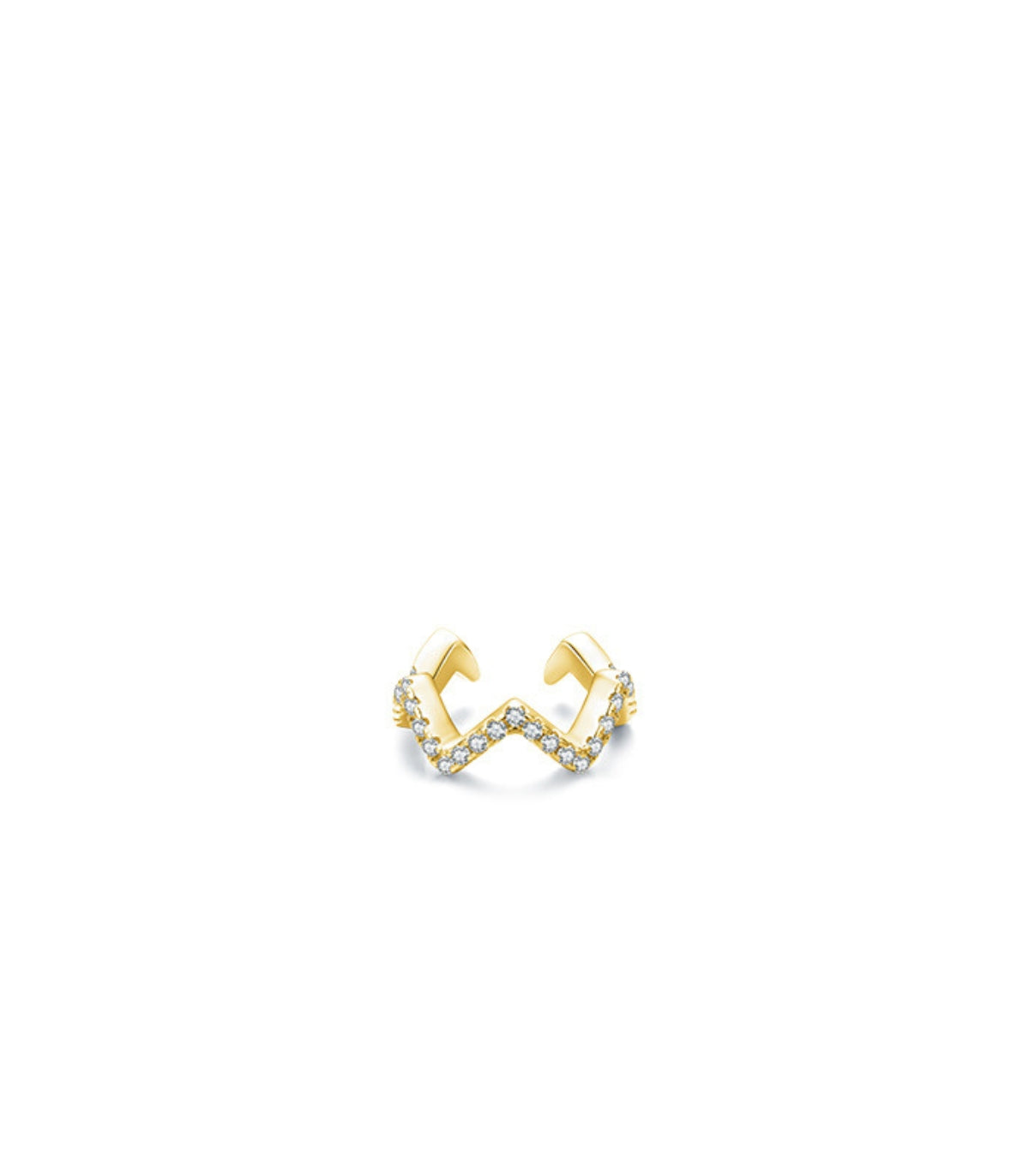 Ear clip S925 gold diamond vvv