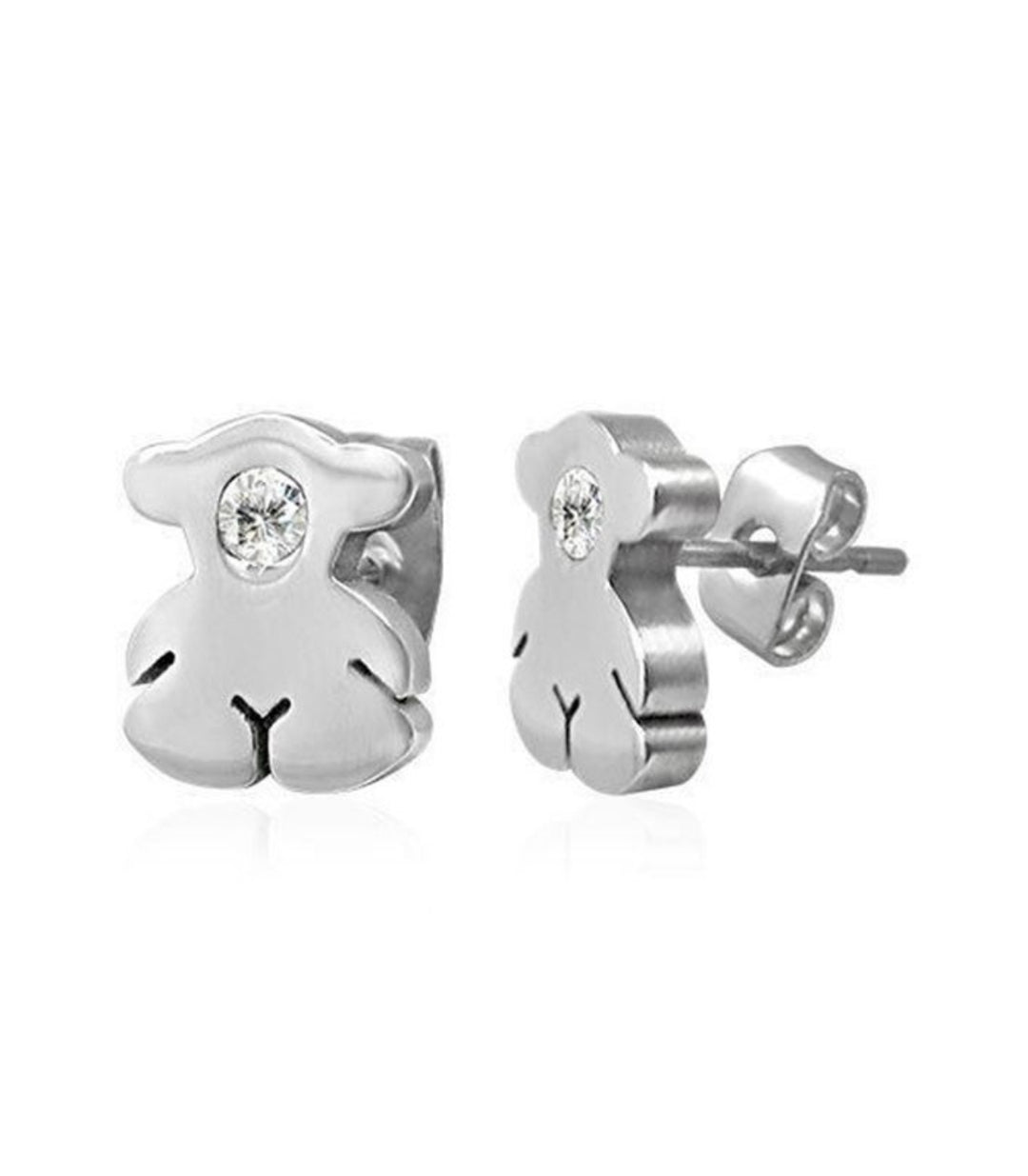 Aretes Osito Plata Zirconia