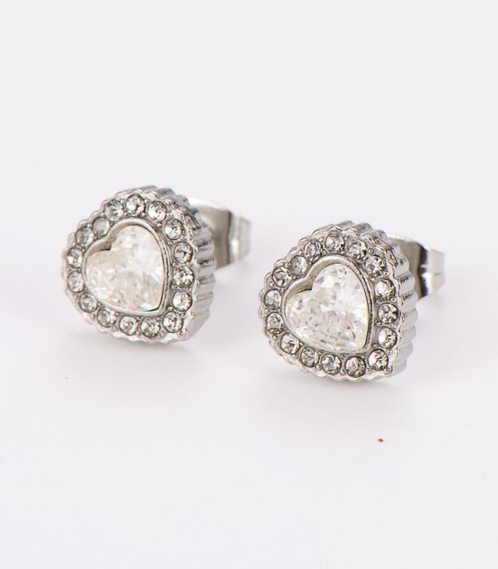 Aretes Silver Heart Zircon