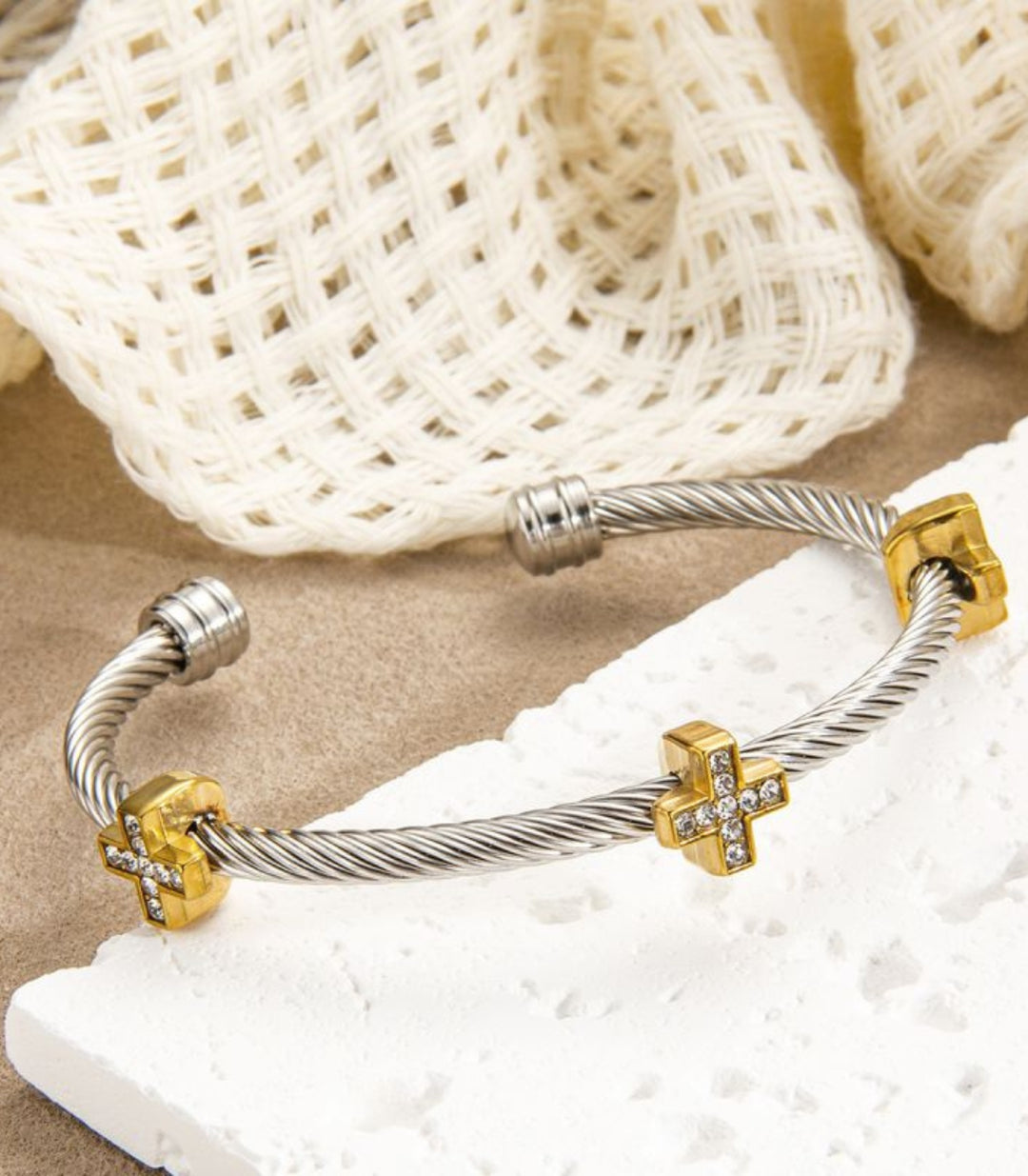 Brazalete Silver Cross 18K