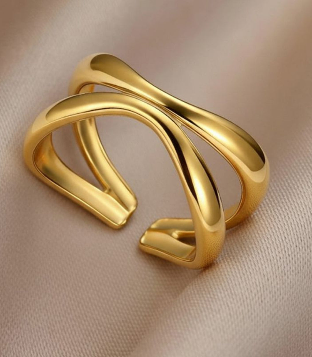 Anillo Abierto irregular dorado 17