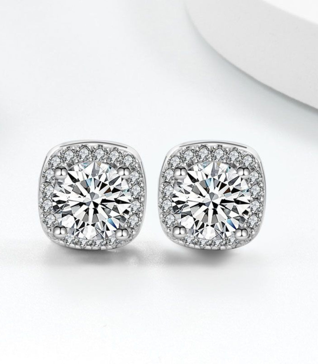 Aretes Silver White Diamond