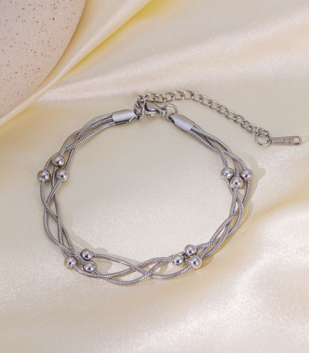 Brazalete Silver Threelayer Round