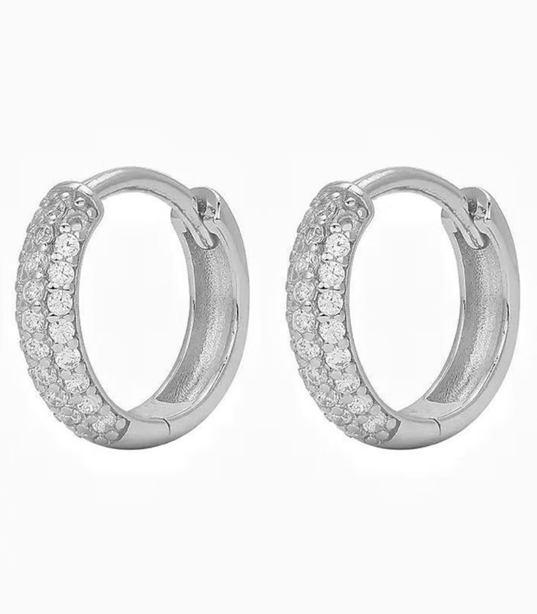 Aretes Silver Diamond Round