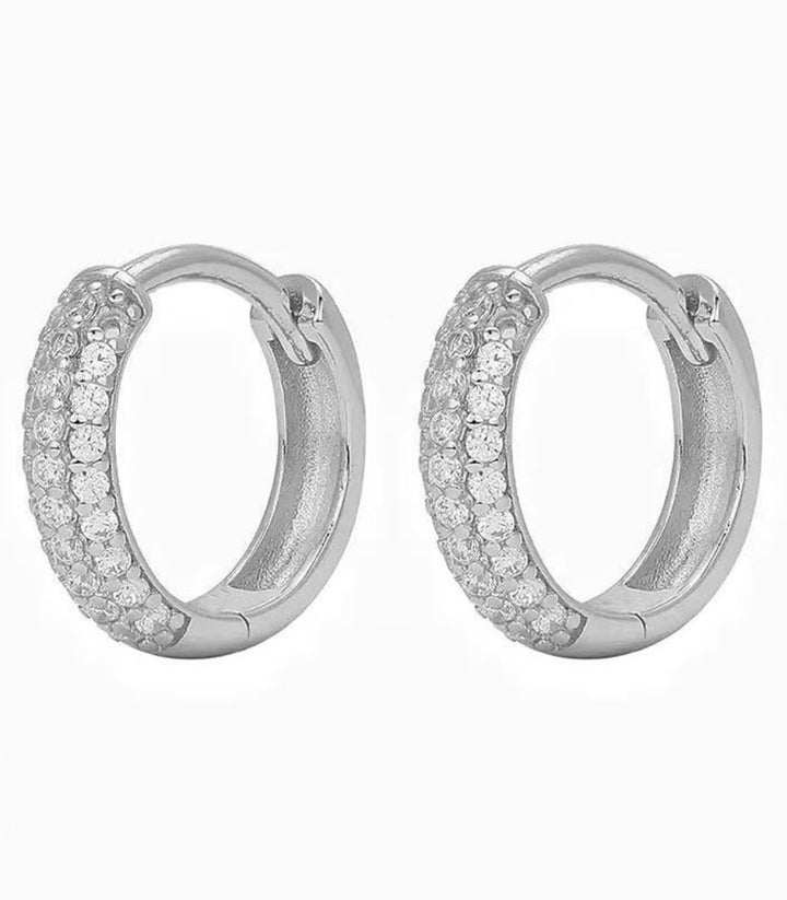 Aretes Silver Diamond Round