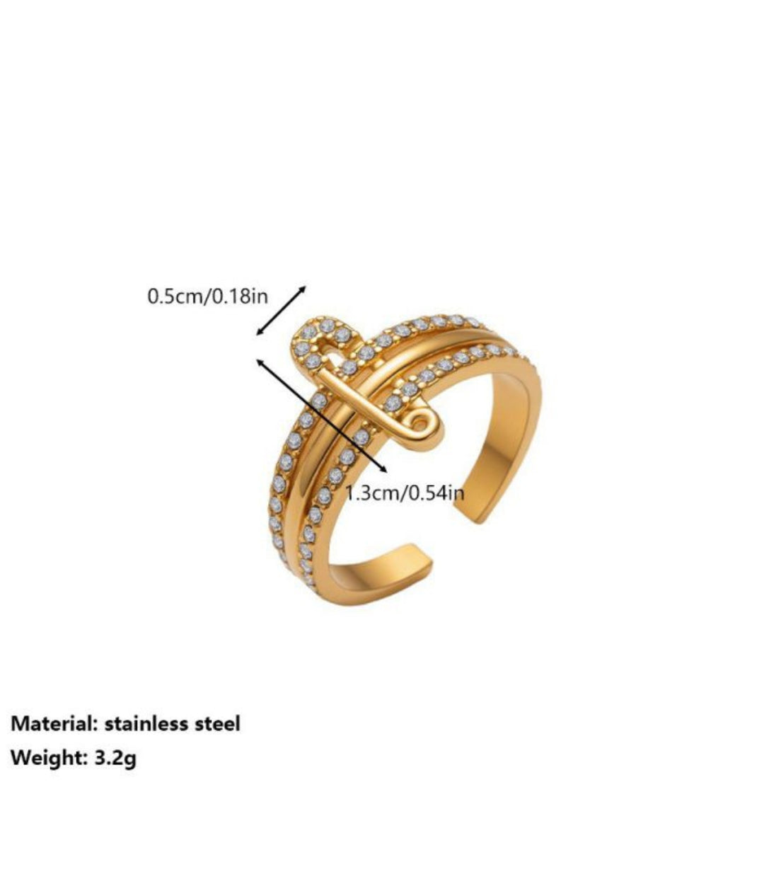 Anillo Pin con Zirconias