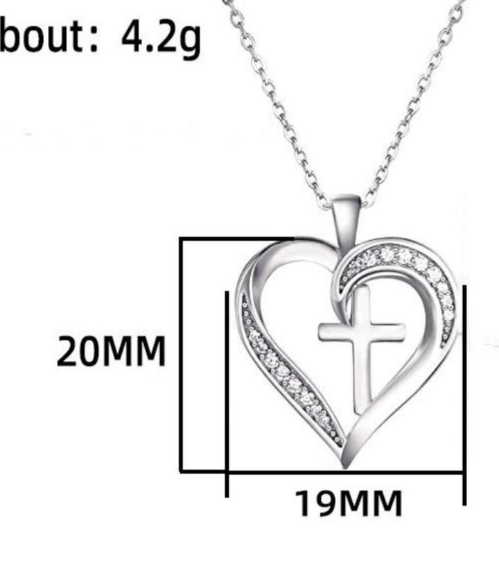 Collar Silver Heart Cross
