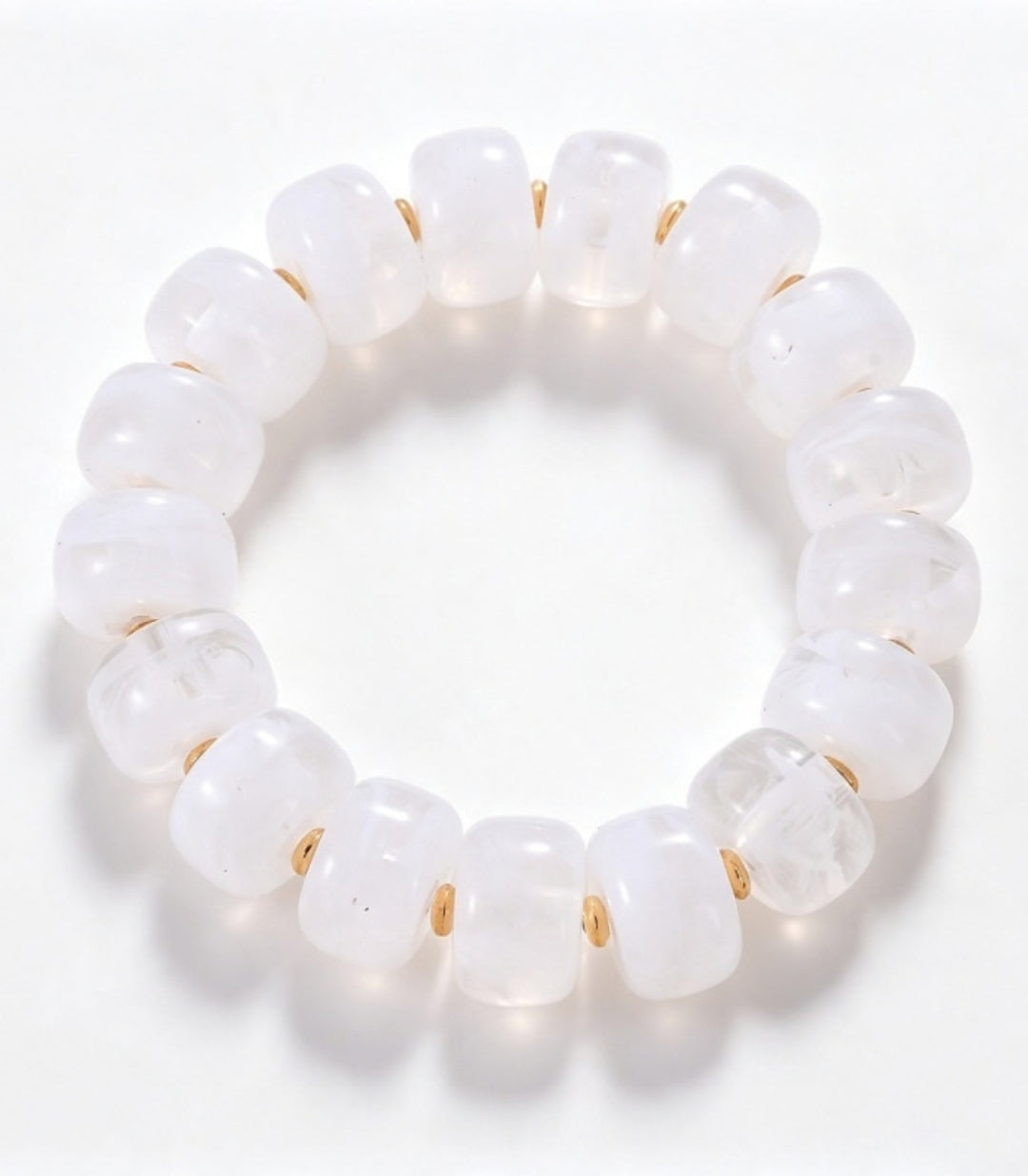 Brazalete Transparent White Resin