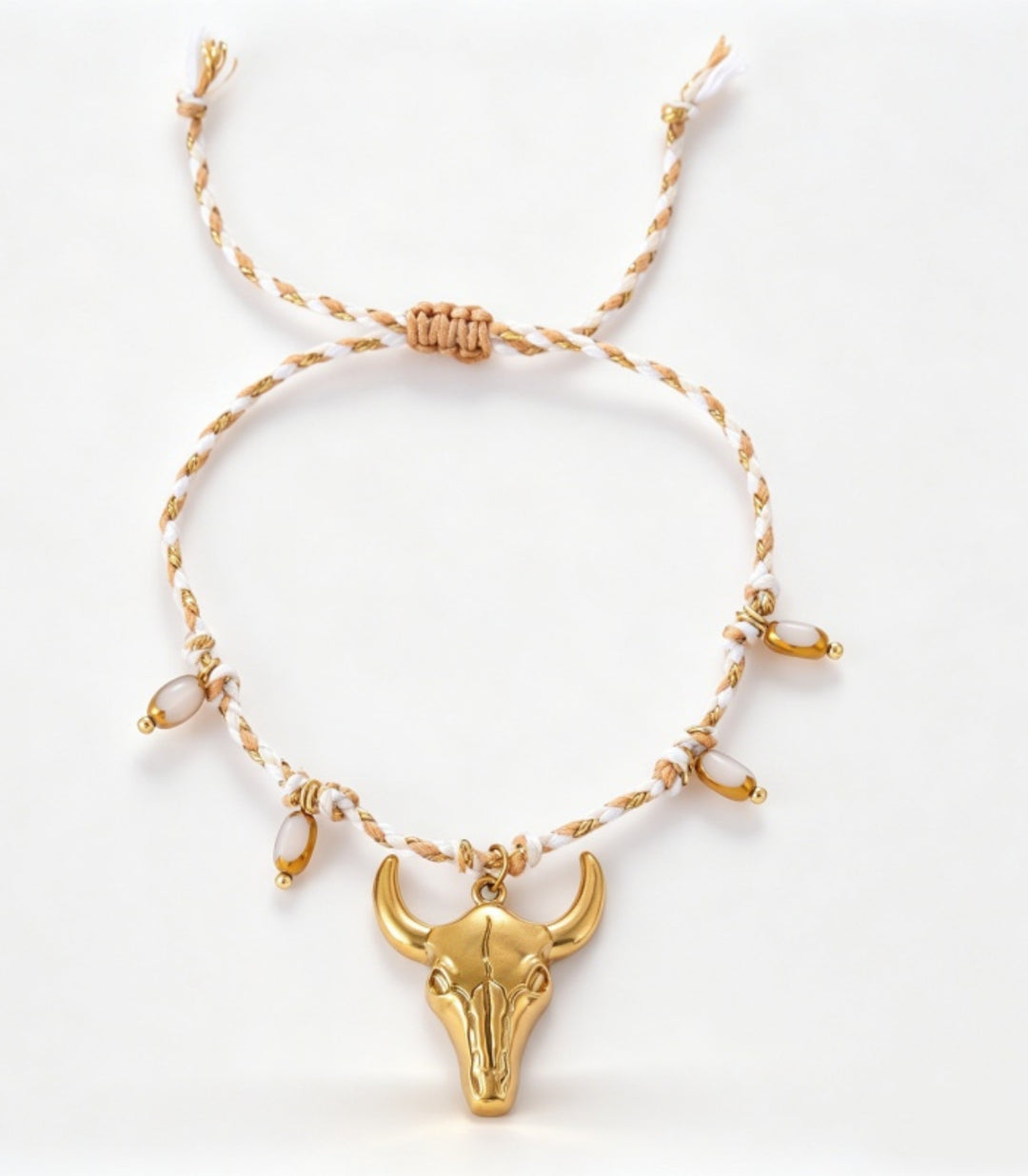 Brazalete Braided Gold Bull