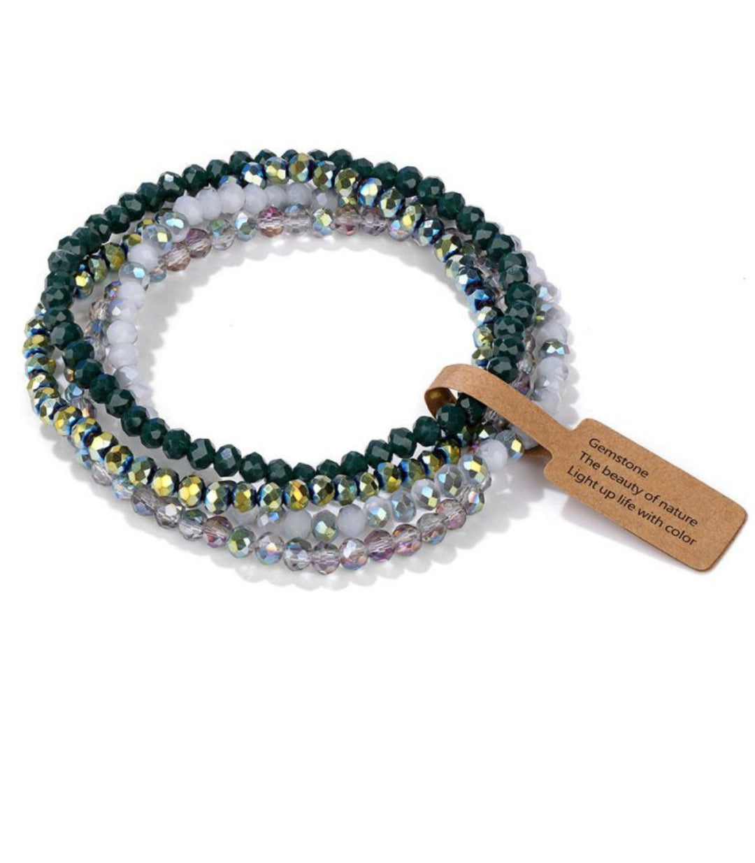 Brazaletes Verde Gris Set de 4