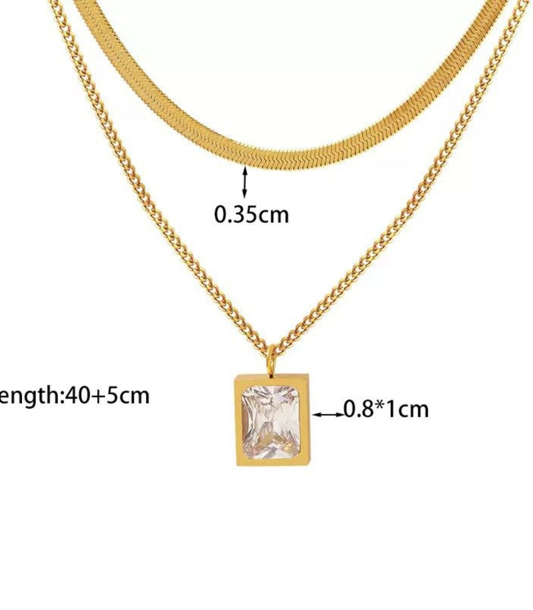 Collar White Diamond Square