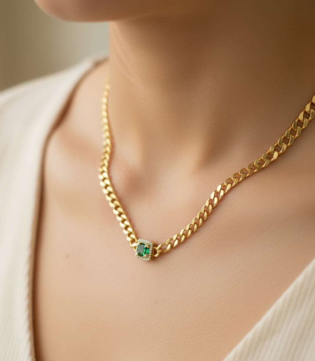 Collar Zirconias Verde