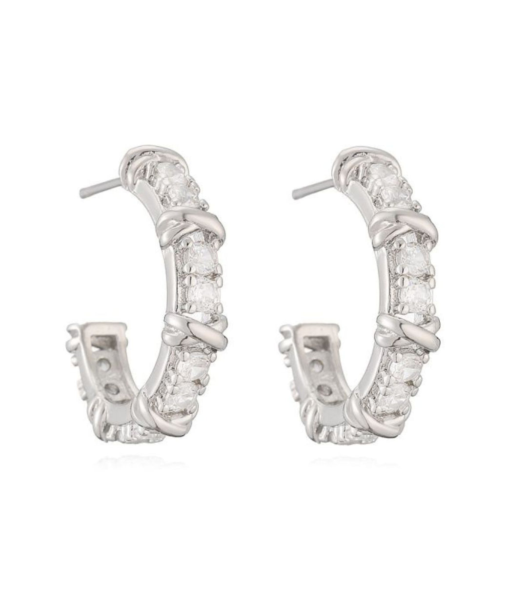 Aretes plata c con zirconias