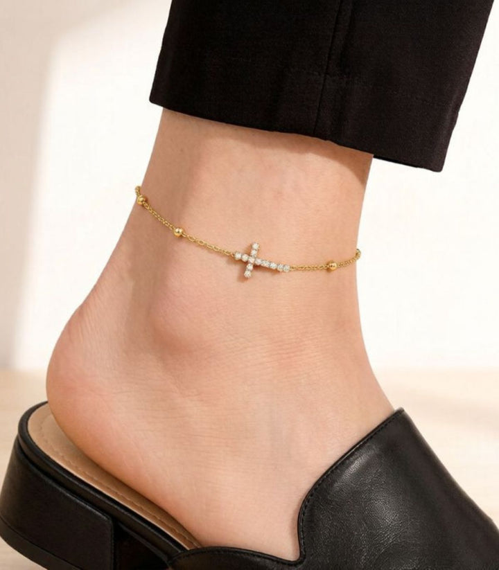 Tobillera Diamond Cross