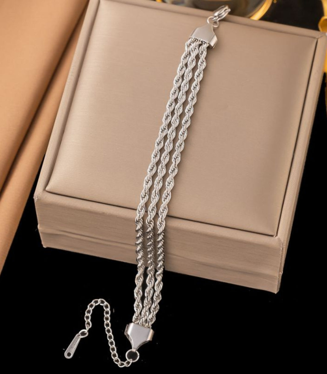 Brazalete Silver Threelayer Twis