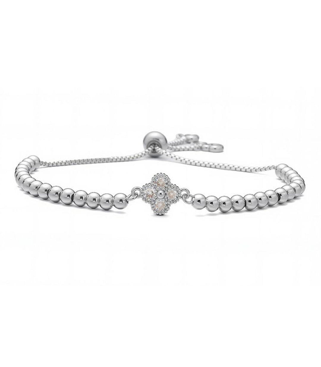 Brazalete Silver Diamond Clover