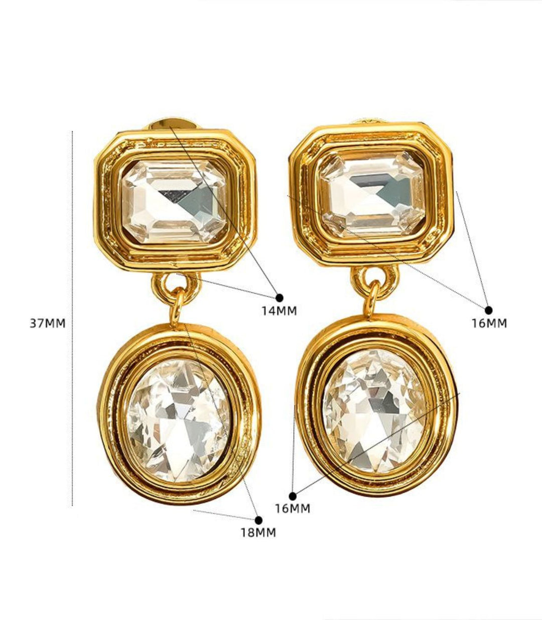 Aretes Zircon Vintage 18K